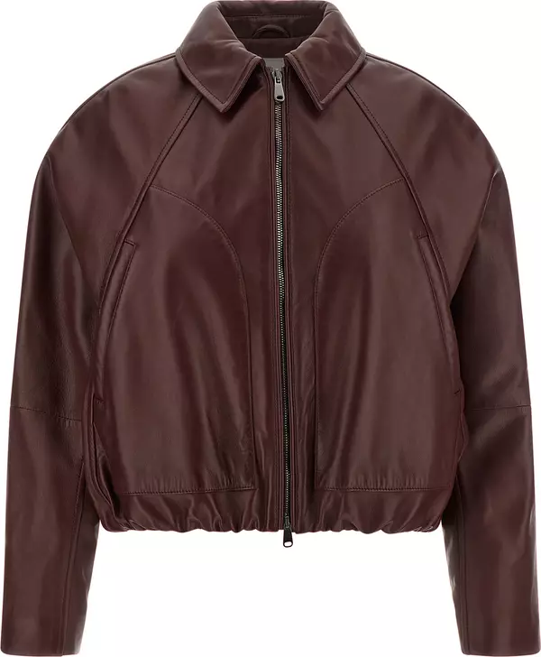 Bordeaux Calfskin Leather Jacket