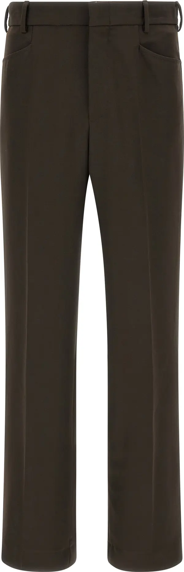 Brown Polyester Casual Pants