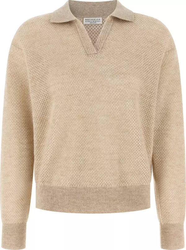 Gold Wool Polo Shirt