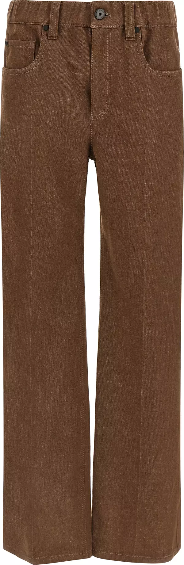 Brown Cotton Jeans Denim