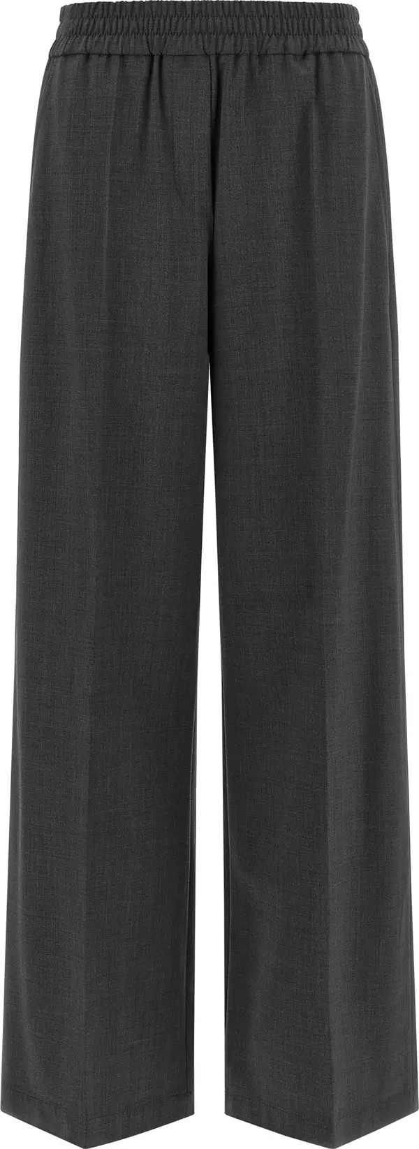Gray Virgin Wool Flared Pants