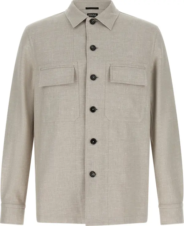 Gray Linen Blouse