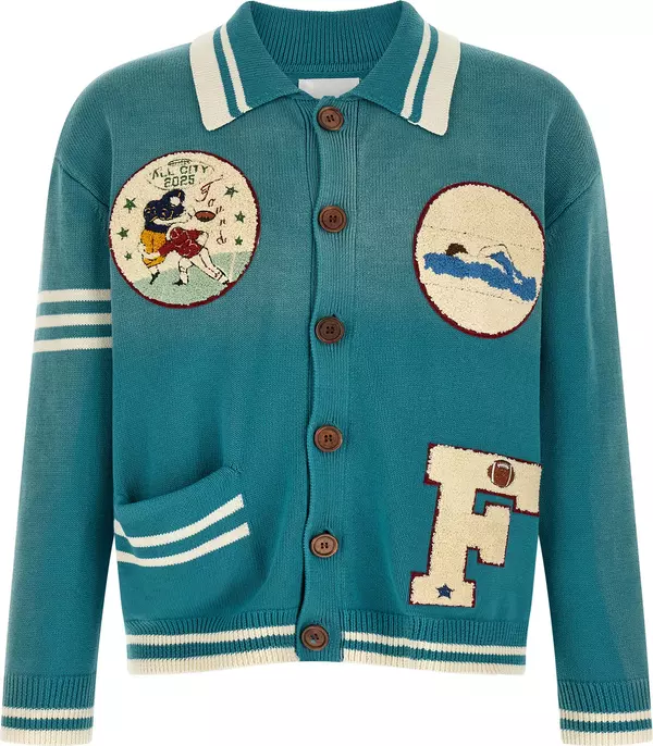 Blue Cotton Cardigan