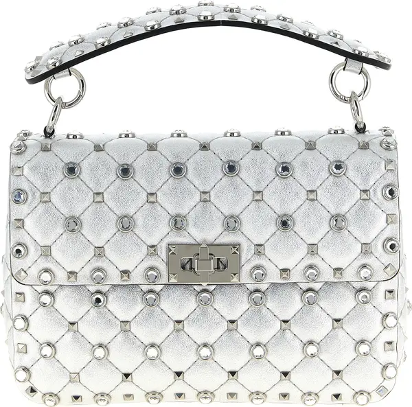 Silver Lamb Leather Shoulder Bag