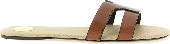 Brown Calfskin Slides