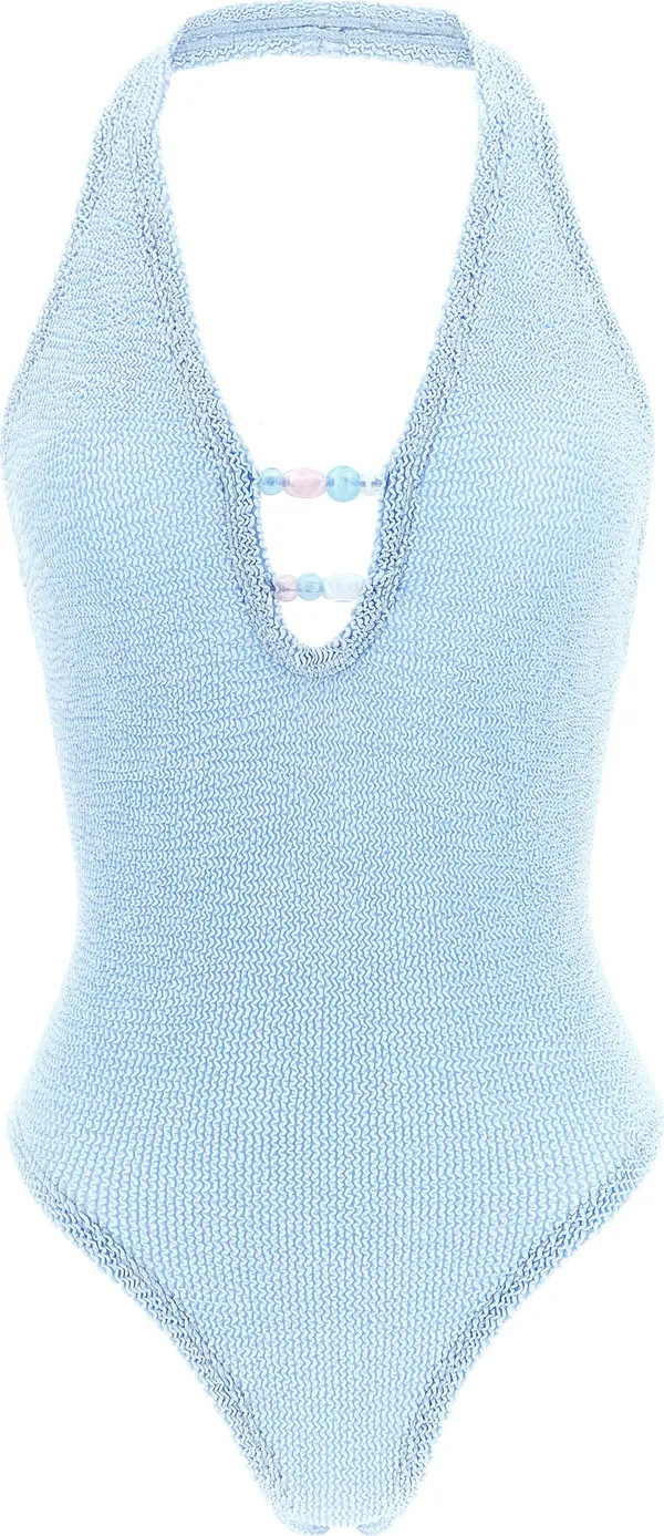 Blue Polyamide One-Piece Swimsuit