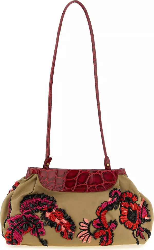 Multicolor Cotton Clutch Bag