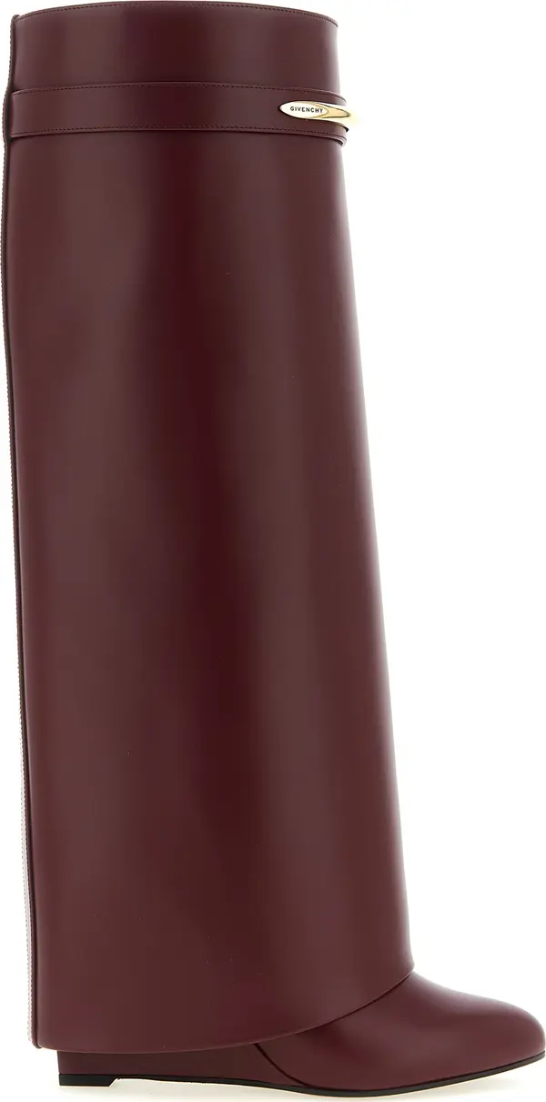 Bordeaux Calfskin Over The Knee