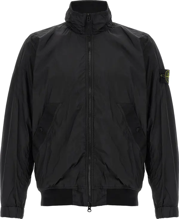 Black Polyamide Full-Length Jacket