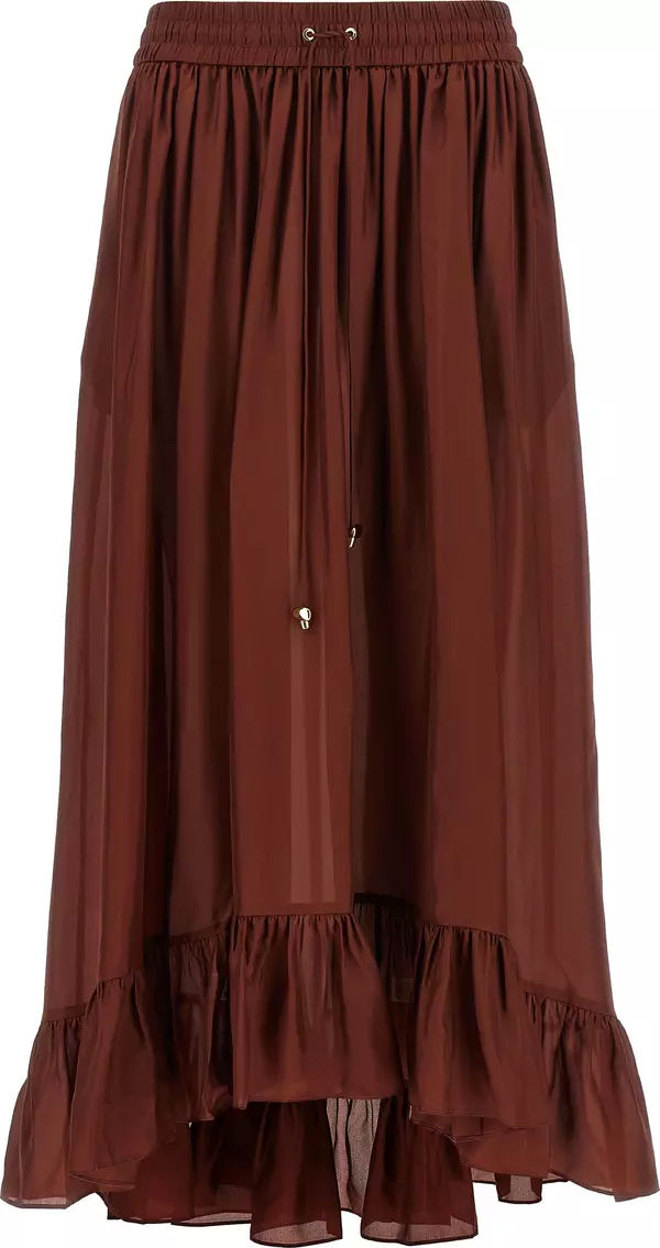 Bordeaux Silk Mini Skirt