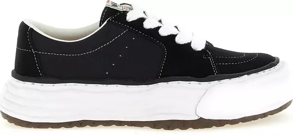 Black Cowhide Platform Sneakers