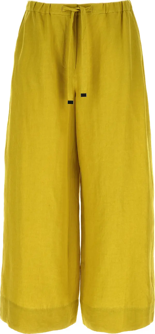 Bicolor Linen Casual Pants