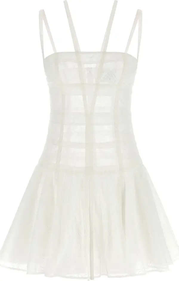 White Polyamide Short Dress