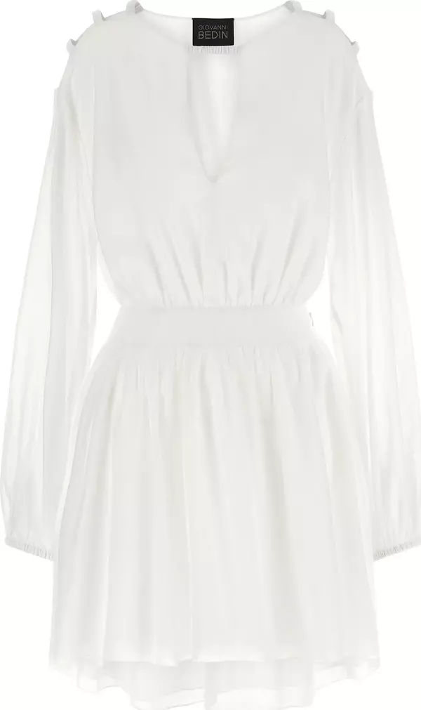 White Cotton Short Dress