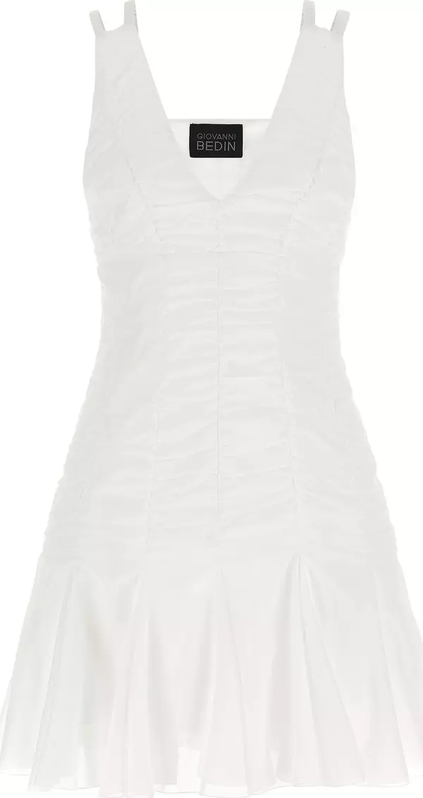 White Cotton Short Dress