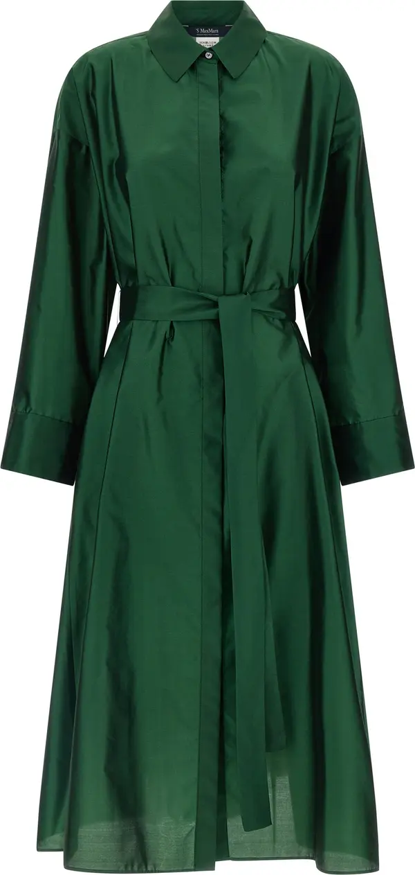 Bicolor Polyester Midi Dress