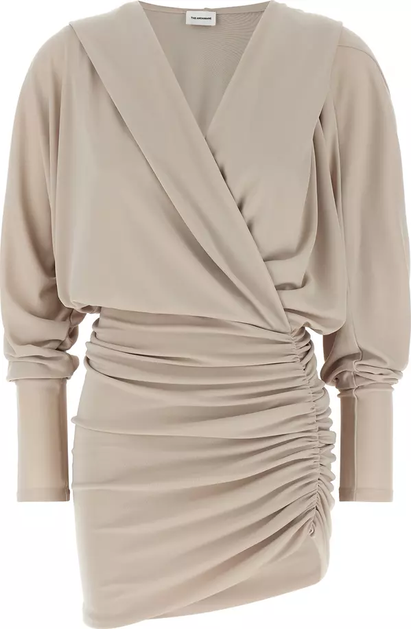 Gray Polyester Short Dress