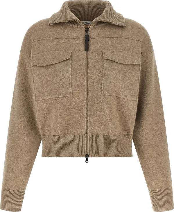 Beige Cashmere Cardigan