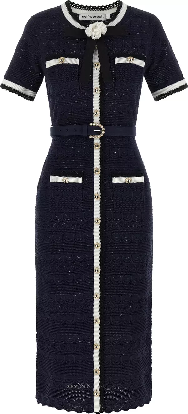 Blue Cotton Midi Dress