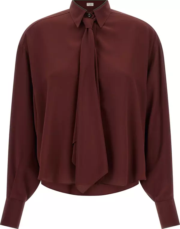 Bordeaux Silk Blouse