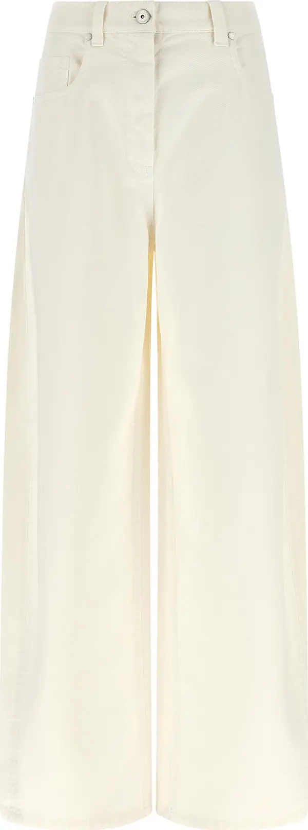 White Cotton Relaxed Fit Jeans