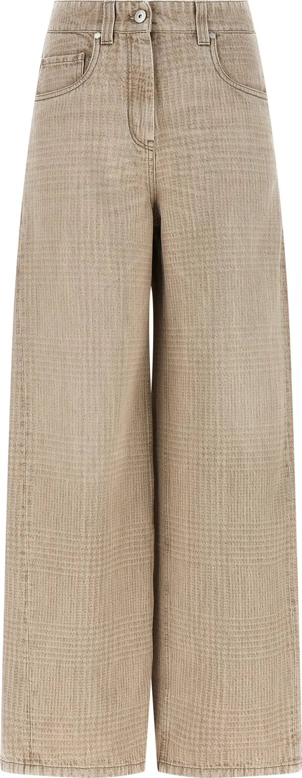 Beige Cotton Jeans Denim