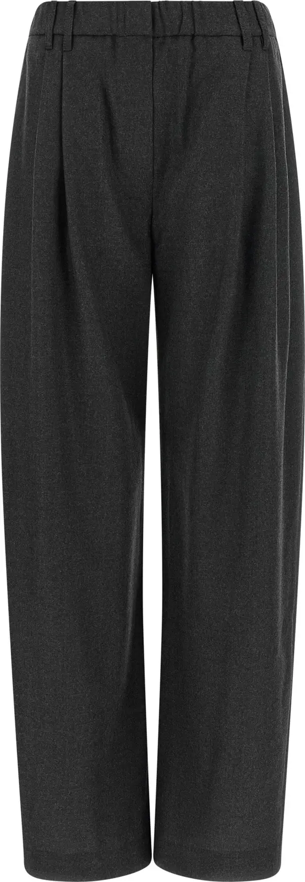 Gray Virgin Wool Casual Pants