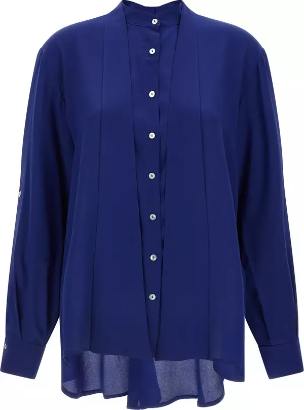 Blue Silk Blouse