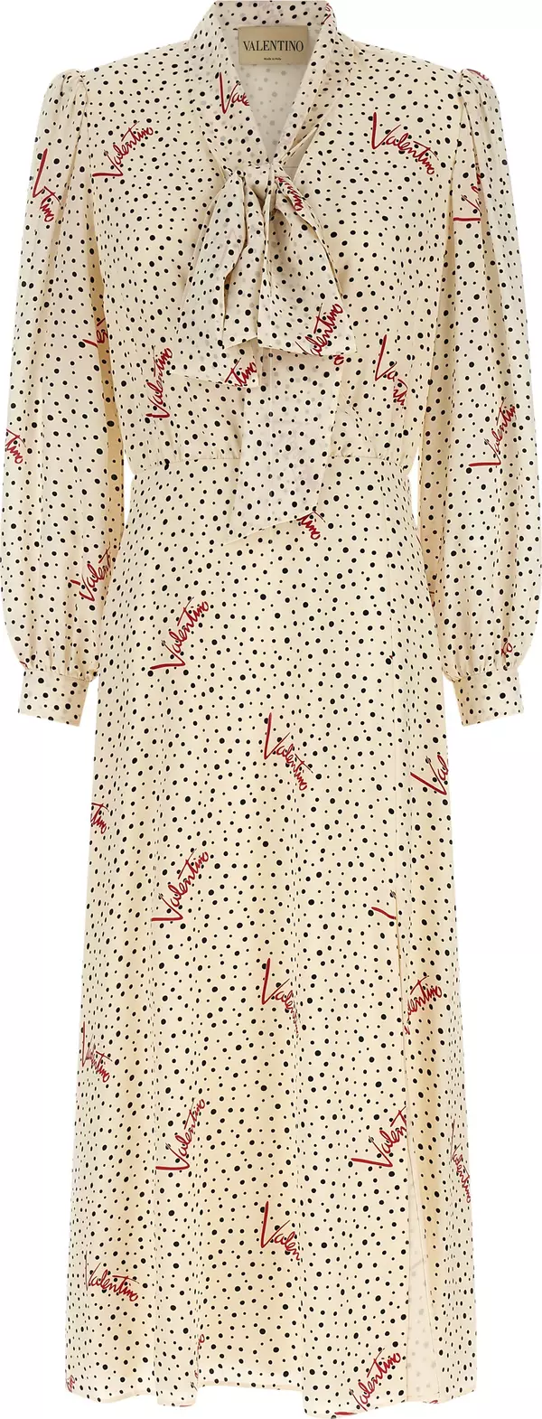 Multicolor Silk Midi Dress