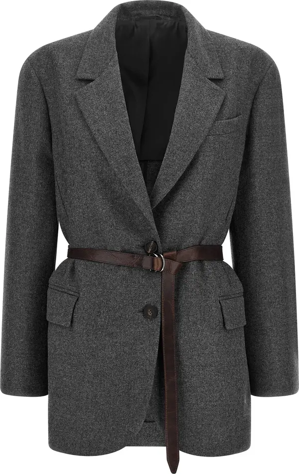 Gray Virgin Wool Blazer