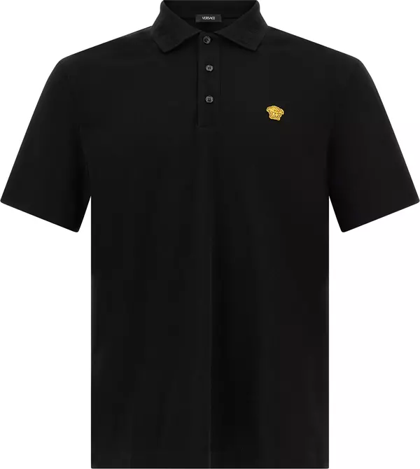 Black Cotton Polo Shirt