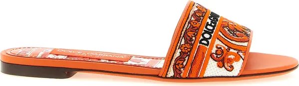 Orange Cotton Slides
