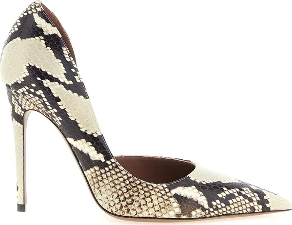 Beige Calfskin High Heel Pumps
