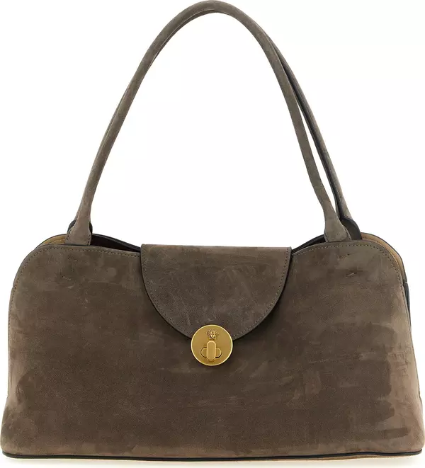 Brown Calfskin Shoulder Bag