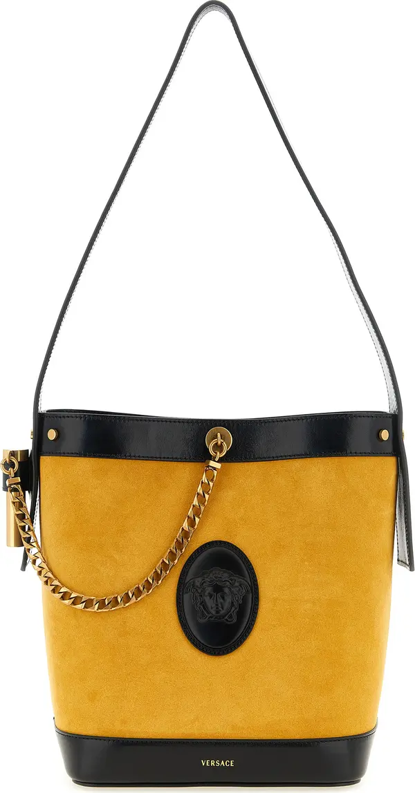 Bicolor Calfskin Shoulder Bag