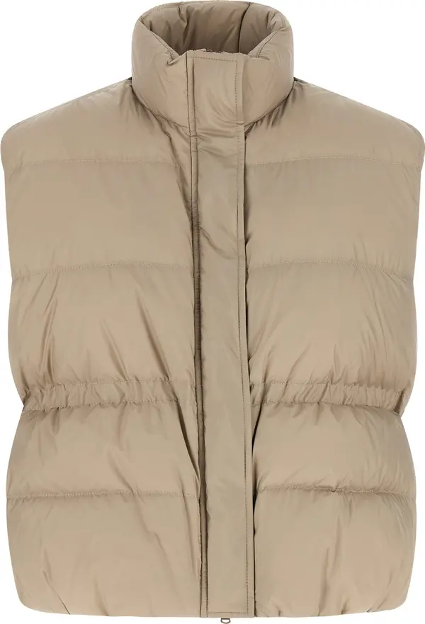 Gray Polyester Sleeveless Jacket