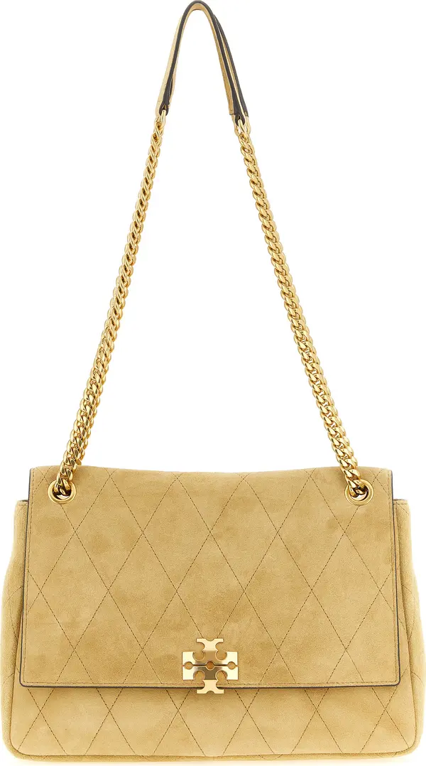 Beige Calfskin Shoulder Bag