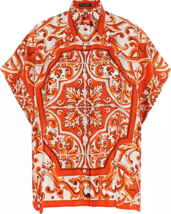Orange Silk Blouse