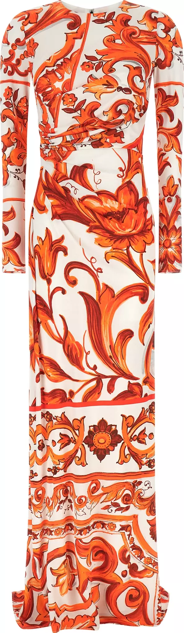 Orange Viscose Long Dress