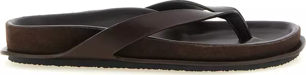 Brown Cowhide Slides