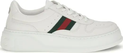 White Calf Leather Bos Taurus Chunky Sneakers