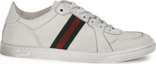White Calf Leather Bos Taurus Athletic Sneakers