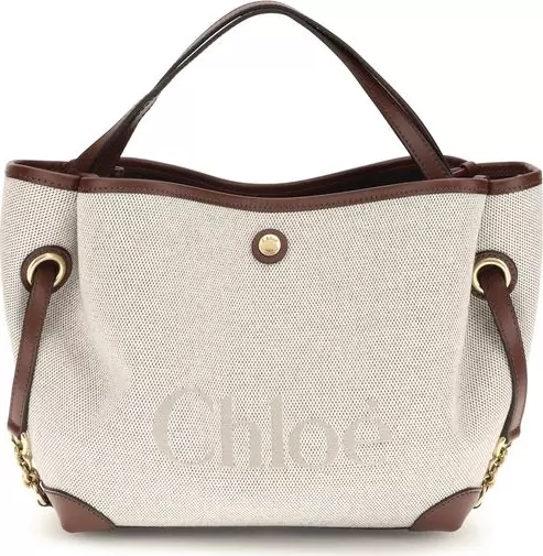 Beige Fabric Handbag