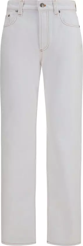 White Cotton High-Waisted Jean