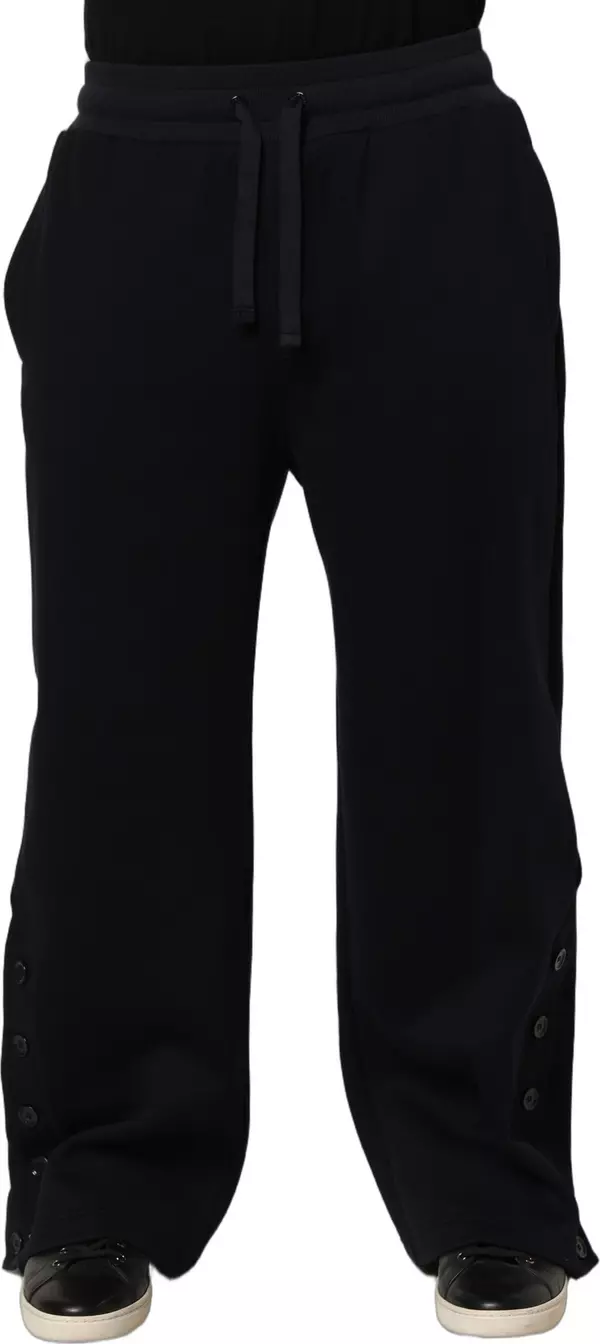 Black Drawstring Viscose Jogger Men Sweatpants Pants