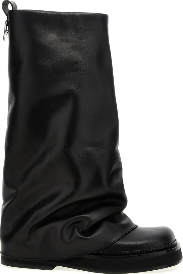 Black Calfskin Over The Knee