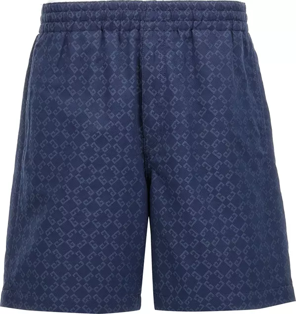 Blue Cotton Bermuda Shorts