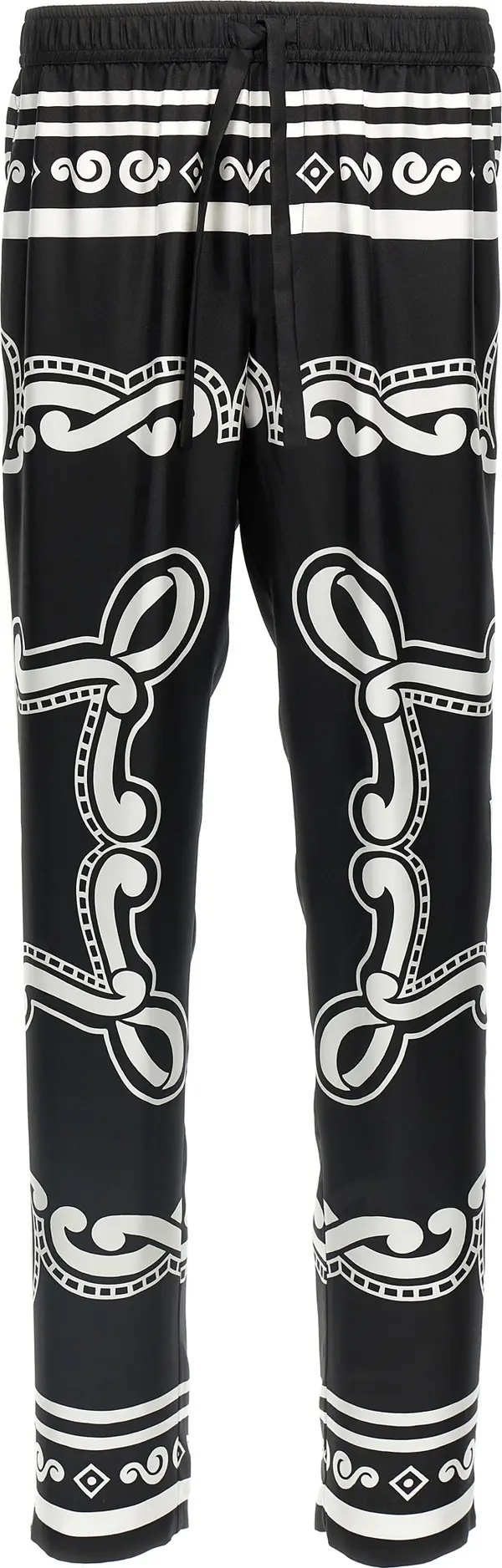 Bicolor Silk Casual Pants