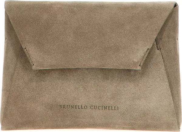 Gray Calfskin Clutch Bag