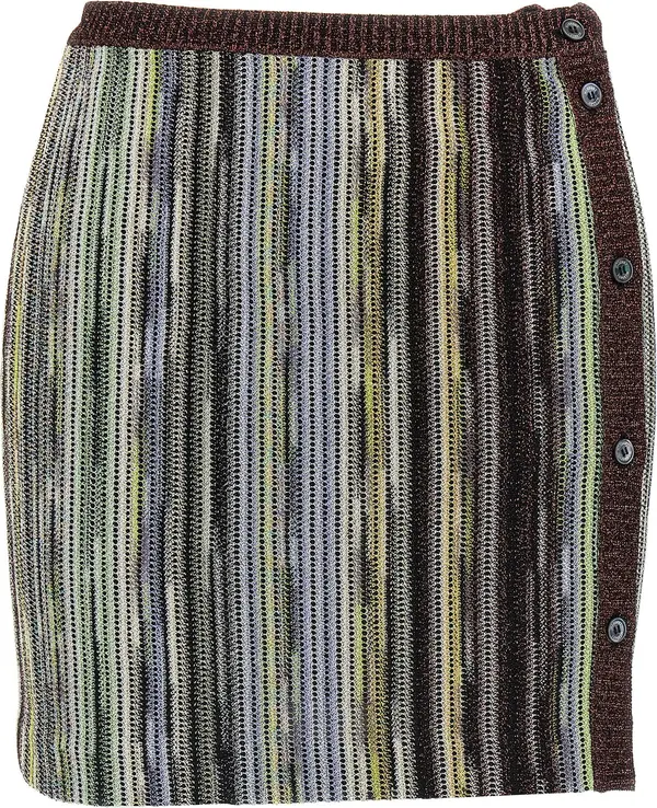 Multicolor Viscose Long Skirt